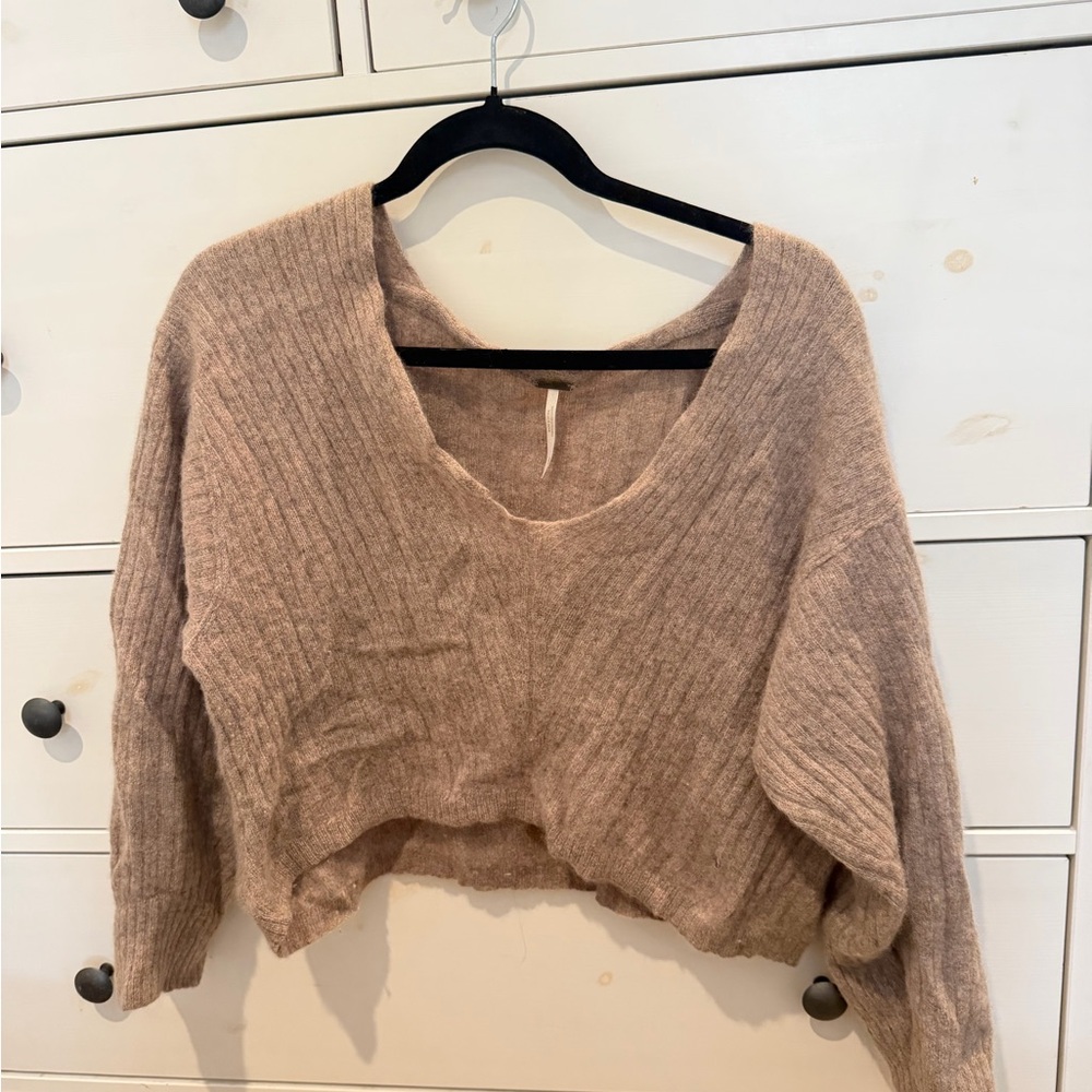 Free People Soft Brown Knit Sweater